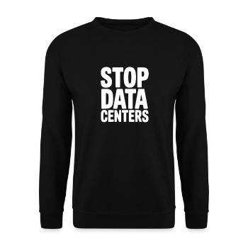 Stop-Rechenzentren - Unisex Pullover - Schwarz - Vorne - Alina (178cm) & Michal (187cm)