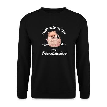 Pommerscher Korbwelpe - Unisex Pullover - Schwarz - Vorne - Alina (178cm) & Michal (187cm)