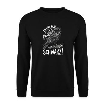 Fröhliches Schwarz Rabe Sarkasmus - Unisex Pullover - Schwarz - Vorne - Alina (178cm) & Michal (187cm)