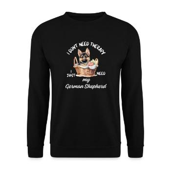 Deutscher Schäferhund-Korbwelpe - Unisex Pullover - Schwarz - Vorne - Alina (178cm) & Michal (187cm)