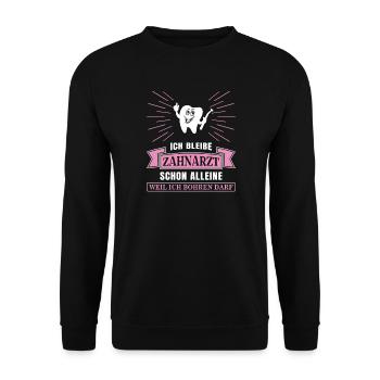 Zahnarzt Zahnhygieniker Zahnarztpraxis stomatologe - Unisex Pullover - Schwarz - Vorne - Alina (178cm) & Michal (187cm)