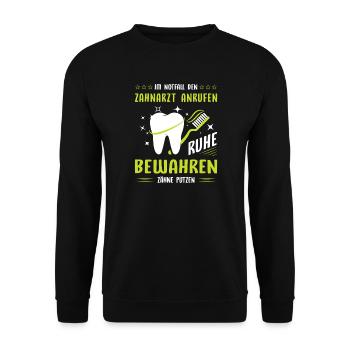 Zahnarzt Zahnhygieniker Zahnarztpraxis stomatologe - Unisex Pullover - Schwarz - Vorne - Alina (178cm) & Michal (187cm)