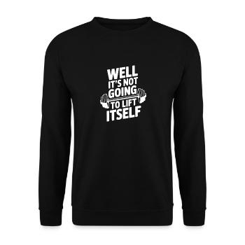 Nun, es wird sich nicht von selbst heben - Unisex Pullover - Schwarz - Vorne - Alina (178cm) & Michal (187cm)