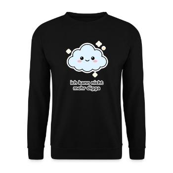 ich kann nicht mehr digga – Wolke Meme - Unisex Pullover - Schwarz - Vorne - Alina (178cm) & Michal (187cm)