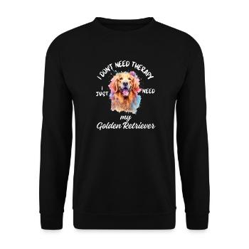 Bunter Golden Retriever Splash - Unisex Pullover - Schwarz - Vorne - Alina (178cm) & Michal (187cm)