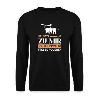Zahnarzt Zahnhygieniker Zahnarztpraxis stomatologe - Unisex Pullover - Schwarz - Vorne - Alina (178cm) & Michal (187cm)