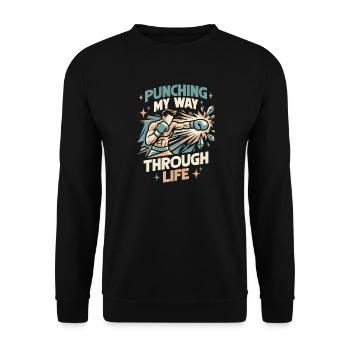 Punching My Way Gloves Boxing Gloves - Unisex Pullover - Schwarz - Vorne - Alina (178cm) & Michal (187cm)