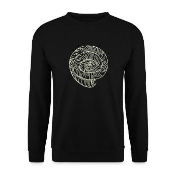 Fossilien schnecke tag - Unisex Pullover - Schwarz - Vorne - Alina (178cm) & Michal (187cm)