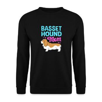Basset Hound - Unisex Pullover - Schwarz - Vorne - Alina (178cm) & Michal (187cm)