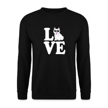 West Highland Terrier - Unisex Pullover - Schwarz - Vorne - Alina (178cm) & Michal (187cm)