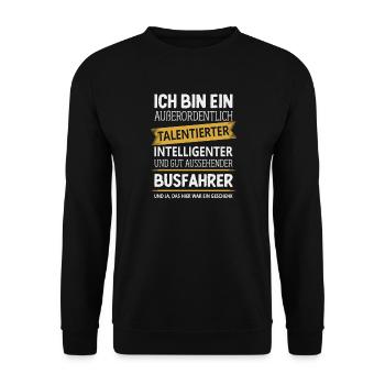 Linienbus Busfahrer Schulbus Busfahrerin Bus - Unisex Pullover - Schwarz - Vorne - Alina (178cm) & Michal (187cm)