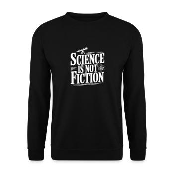 Wissenschaft ist keine Fiktion - Unisex Pullover - Schwarz - Vorne - Alina (178cm) & Michal (187cm)