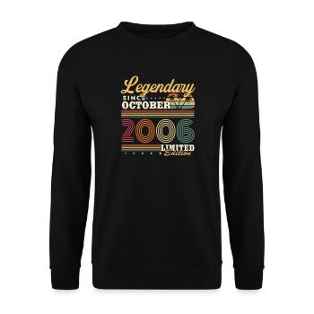 Oktober 2006 Jahrgang Vintage Geburtstag Retro - Unisex Pullover - Schwarz - Vorne - Alina (178cm) & Michal (187cm)