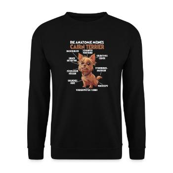 Cairn Terrier Hundebesitzer T Anatomie Terrier  - Unisex Pullover - Schwarz - Vorne - Alina (178cm) & Michal (187cm)