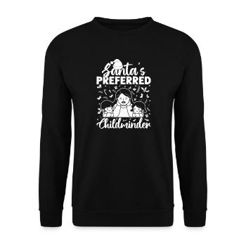 Childcare Provider Santa´s Preferred Daycare - Unisex Pullover - Schwarz - Vorne - Alina (178cm) & Michal (187cm)