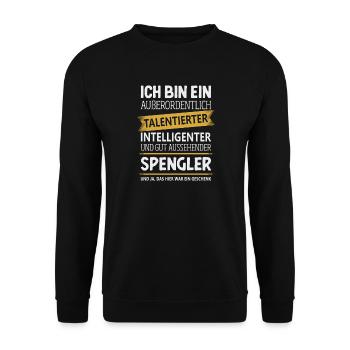 Spengler Klempner Flaschner Spenglermeister - Unisex Pullover - Schwarz - Vorne - Alina (178cm) & Michal (187cm)