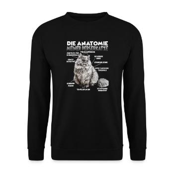 Perserkatzen T | Perserkatze Katzen Perser Katze - Unisex Pullover - Schwarz - Vorne - Alina (178cm) & Michal (187cm)