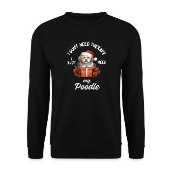 Weihnachtspudel-Welpen-Geschenkbox - Unisex Pullover - Schwarz - Vorne - Alina (178cm) & Michal (187cm)