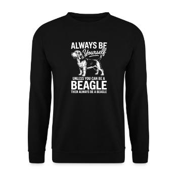 Beagle Spruch Hundebesitzer Lustig Beagle Geschenk - Unisex Pullover - Schwarz - Vorne - Alina (178cm) & Michal (187cm)