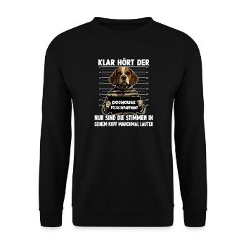 Beagle Gassi T Beagle-Hundeliebhaber Beagle Hunde - Unisex Pullover - Schwarz - Vorne - Alina (178cm) & Michal (187cm)