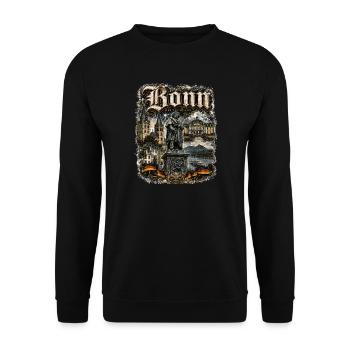Bonn - Unisex Pullover - Schwarz - Vorne - Alina (178cm) & Michal (187cm)
