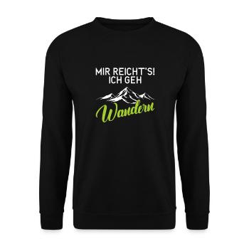 Wandern Berge Outdoor Natur Lustiger Spruch - Unisex Pullover - Schwarz - Vorne - Alina (178cm) & Michal (187cm)