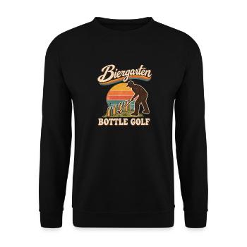 Biergarten Bottle Golf Retro - Unisex Pullover - Schwarz - Vorne - Alina (178cm) & Michal (187cm)
