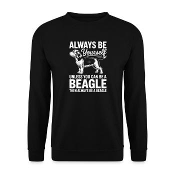 Beagle Spruch Hundebesitzer Lustig Beagle Geschenk - Unisex Pullover - Schwarz - Vorne - Alina (178cm) & Michal (187cm)