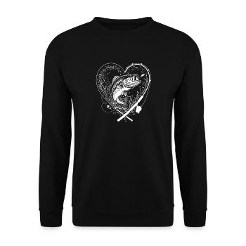 Passion Pêche Cœur de Pêcheur - Unisex Pullover - Schwarz - Vorne - Alina (178cm) & Michal (187cm)