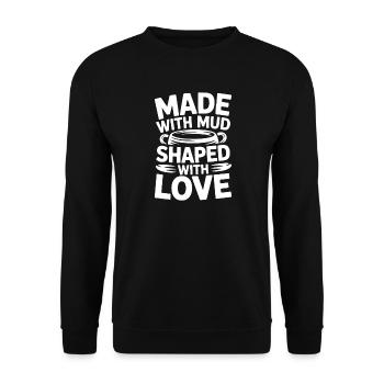 Pottery Artists Shaped With Love Pottery - Unisex Pullover - Schwarz - Vorne - Alina (178cm) & Michal (187cm)