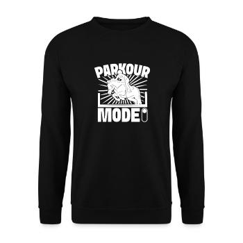 Horseback Riding Parkour Mode Horse Rider - Unisex Pullover - Schwarz - Vorne - Alina (178cm) & Michal (187cm)
