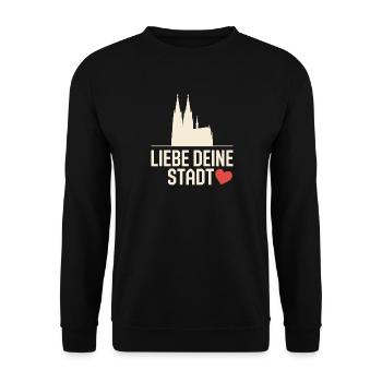 Köln Liebe Deine Stadt Kölner Kölle Karneval Köln - Unisex Pullover - Schwarz - Vorne - Alina (178cm) & Michal (187cm)