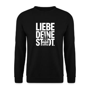 Köln Liebe Deine Stadt Kölner Kölle Karneval Köln - Unisex Pullover - Schwarz - Vorne - Alina (178cm) & Michal (187cm)