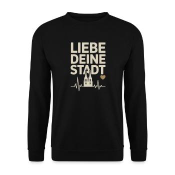 Köln Liebe Deine Stadt Kölner Kölle Karneval Köln - Unisex Pullover - Schwarz - Vorne - Alina (178cm) & Michal (187cm)