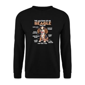 Hundebesitzer Geschenk Beagle Gassi T - Unisex Pullover - Schwarz - Vorne - Alina (178cm) & Michal (187cm)