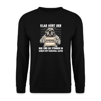 Englische Bulldogge Hund Hundeliebhaber Bulldoggen - Unisex Pullover - Schwarz - Vorne - Alina (178cm) & Michal (187cm)