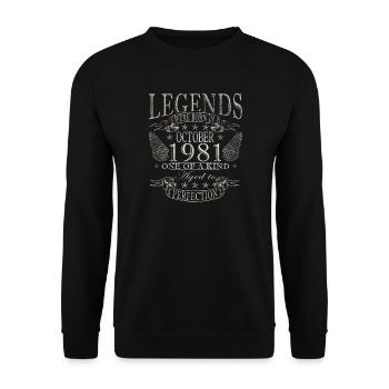 Vintage Oktober 1981 Retro-Ausgabe Oktober 1981 - Unisex Pullover - Schwarz - Vorne - Alina (178cm) & Michal (187cm)