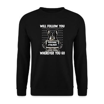 Französische Bulldogge Hundehalter T Frenchie  - Unisex Pullover - Schwarz - Vorne - Alina (178cm) & Michal (187cm)