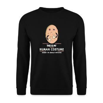 Das ist mein menschliches lustiges Kostüm  - Unisex Pullover - Schwarz - Vorne - Alina (178cm) & Michal (187cm)