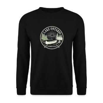 Lake Ontario Forever Große Seen Natur im Freien - Unisex Pullover - Schwarz - Vorne - Alina (178cm) & Michal (187cm)