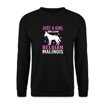 Belgischer Malinois - Unisex Pullover - Schwarz - Vorne - Alina (178cm) & Michal (187cm)