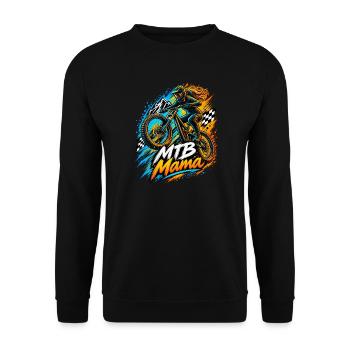 MTB Mania Dirtbike MTB Mama  - Unisex Pullover - Schwarz - Vorne - Alina (178cm) & Michal (187cm)