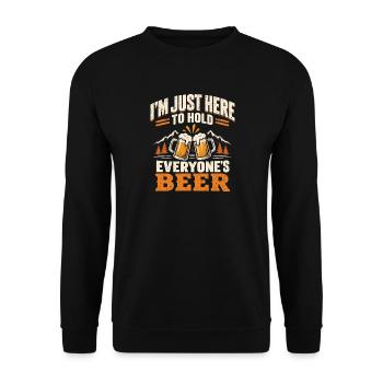 Lustig Skifahren Bier Winter Skifahrer Skiurlaub - Unisex Pullover - Schwarz - Vorne - Alina (178cm) & Michal (187cm)