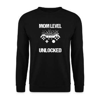 Mutter-Level freigeschaltet - Unisex Pullover - Schwarz - Vorne - Alina (178cm) & Michal (187cm)