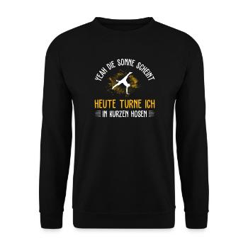 Turnen Mädchen Gymnastik Turnanzug Turnerin - Unisex Pullover - Schwarz - Vorne - Alina (178cm) & Michal (187cm)