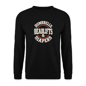 Dumbbells Deadlifts & Dappers - Unisex Pullover - Schwarz - Vorne - Alina (178cm) & Michal (187cm)