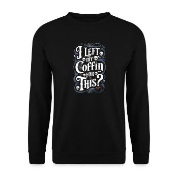 Ich habe meinen Sarg für dieses lustige Halloween verlassen - Unisex Pullover - Schwarz - Vorne - Alina (178cm) & Michal (187cm)