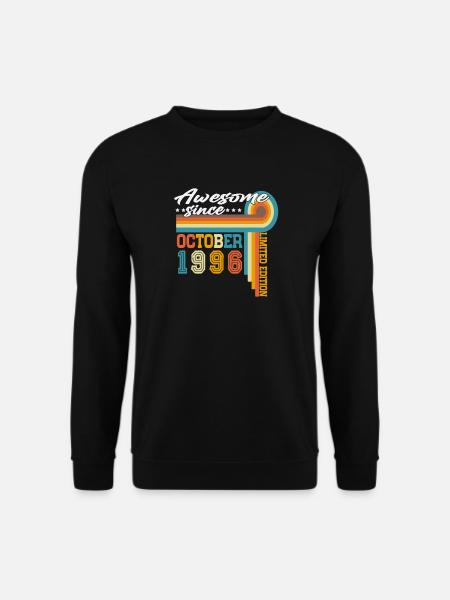 Oktober 1996 Jahrgang Retro Geburtstag Geschenk - Unisex Pullover - Schwarz