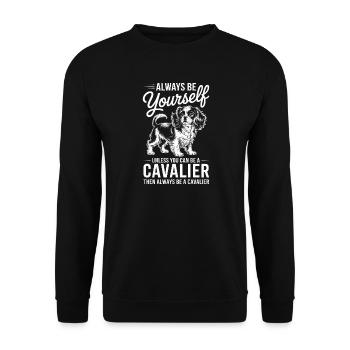 Cavalier King Charles Spaniel Spruch Hund Geschenk - Unisex Pullover - Schwarz - Vorne - Alina (178cm) & Michal (187cm)