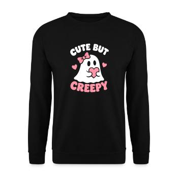Süßes Geistherz Liebe - Unisex Pullover - Schwarz - Vorne - Alina (178cm) & Michal (187cm)
